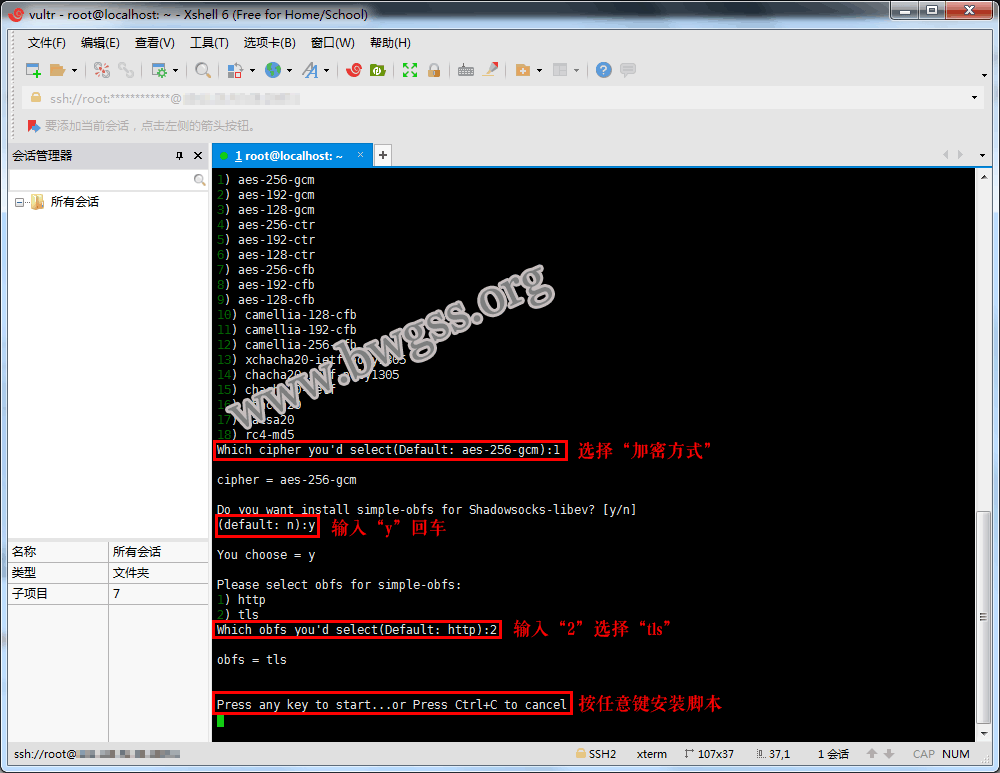 搬瓦工搭建 SS 教程