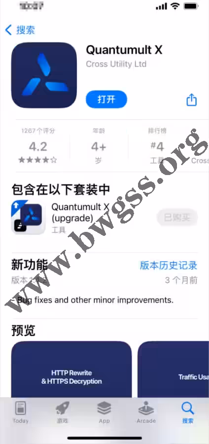 App Store 购买下载 Quantumult X 的安装界面