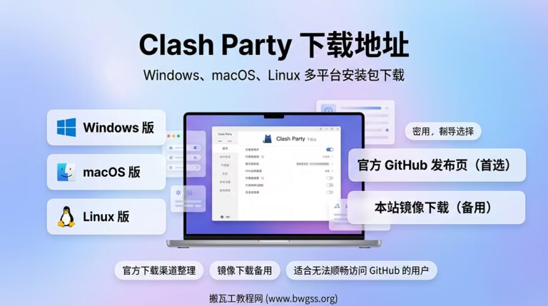 Clash Party 最新版下载地址：官方 GitHub 和镜像下载地址 - 搬瓦工教程